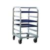 New Age 1162 26.5in x 21in Mobile Welded 6 Platter Aluminum Platter Rack 