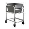 New Age 1275 26in x 19.75in Welded Aluminum Mobile Bulk Cart with Grey Tub 