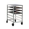 New Age 1321 26in x 20.5in Welded Aluminum Mobile Half-Size 6 Pan Rack 