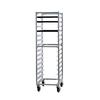 New Age 1332 26inx20.5in Welded Aluminum Mobile Full-Height 15 Bun Pan Rack 