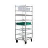 New Age 1358 27in x 21in Welded 8 Shelf Aluminum Mobile Universal Bus Cart 