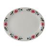 Tuxton China Inc LCH-136 Western Rose 13-3/4in x 11-1/4in Eggshell Oval Platter - 1dz 