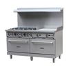 Adcraft BDGR-6024G/NG Black Diamond 60in Natural Gas 6 Burner Range with 24in Griddle 