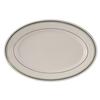 Tuxton China Inc TGB-042 Green Bay 15-3/4in Amr White/Eggshell with Green Band Platter 