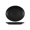 Tuxton China Inc VBH-094 Zion 10in x 16.25in Matte Black Ceramic Coupe Platter - 2dz 