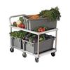 New Age 1410 50.5in x 29in Welded Aluminum Mobile Wet Produce Cart 
