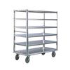 New Age 1455 62in x 29in Welded Aluminum 6 Shelf Queen Mary Banquet Cart 