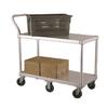 New Age 1490 48in x 19in Aluminum Frame Mobile Utility Cart with Two Shelves 