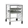 New Age 1501 24.25inx27.5in Welded Aluminum Mobile 16 Steam Table Pan Rack 