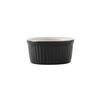 Tuxton China Inc B4X-0252 DuraTux 2-1/2oz Black/Eggshell Fluted Round Ramekin - 4dz 