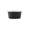 Tuxton China Inc B4X-0352 DuraTux 3.5oz Black/Eggshell Ceramic Fluted Ramekin - 4dz 