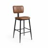 H&D Commercial Seating 6276B Heavy Duty Metal Barstool with Padded Back & Seat 