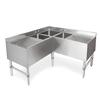 John Boos UBS3C-2148-2D18-X 48in x 21in Stainless Steel 3-Compartment Underbar Corner Sink 