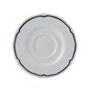 Tuxton China Inc SBE-050 Charleston 5in Diameter Porcelain White with Blue Band Saucer 
