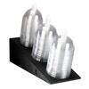 Dispense-Rite ADL-3 Black Countertop 5.5inx14.5in Three Section Dome Lid Organizer 
