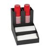 Dispense-Rite CLCO-2BT Black Polystyrene 9.5inx 14.5in Condiment, Cup & Lid Organizer 