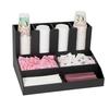 Dispense-Rite CLCO-4BT Black Polystyrene 18.75inx14.5"Condiment, Cup & Lid Organizer 
