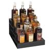 Dispense-Rite CTBH-12BT Black Polystyrene 13.75inx17in (4) Step Liquor Bottle Display 