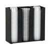 Dispense-Rite CTCO-3BT Black Polystyrene 3-Section Portion Cup & Lid Organizer 