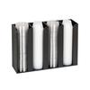 Dispense-Rite CTCO-4BT Black Polystyrene 4-Section Portion Cup & Lid Organizer 