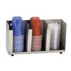 Dispense-Rite CTLD-15 Stainless Steel 3-Section Adjustable Cup & Lid Organizer 