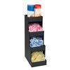 Dispense-Rite CTVH-4BT Black Polystyrene 4-Compartment Condiment Organizer 