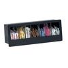 Dispense-Rite FMC-7 Black Acrylic 20inx5.38in 5-Compartment Condiment Dispenser 