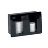 Dispense-Rite FML-2 Black Acrylic 11inx5.38in 2-Compartment Built-In Lid Dispenser 