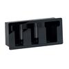 Dispense-Rite FML-3 Black Acrylic 16inx5.38in 3-Compartment Built-In Lid Dispenser 