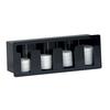 Dispense-Rite FML-4 Black Acrylic 21inx5.38in 4-Compartment Built-In Lid Dispenser 