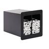 Dispense-Rite FMVS-2LBT Black Polystyrene 6.5in x 11in 2-Section Built-In Straw Holder 