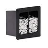 Dispense-Rite FMVS-2SBT Black Polystyrene 6.5inx 9.5in 2-Section Built-In Straw Holder 