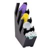 Dispense-Rite LID-4BT-WS Black Polystyrene 4-Section Slim Cup, Lid & Straw Organizer 
