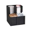 Dispense-Rite MCD-4BT Black Polystyrene 4-Section Cup, Lid & Condiment Caddy 