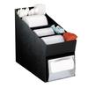 Dispense-Rite NLO-LDNH Black Polystyrene Lid, Straw, Condiment & Napkin Organizer 