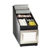 Dispense-Rite NSLC-1BT Black Polystyrene 8.5inx 24.5"Lid, Straw, Condiment Organizer 