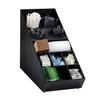 Dispense-Rite SWCH-1BT Black Polystyrene 10in x 21in Silverware & Condiment Organizer 
