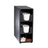 Dispense-Rite TLO-2BT Black Polystyrene 6.5in x 14in 2-Section Lid & Straw Organizer 