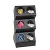 Dispense-Rite VSCH-6BT Black Polystyrene 6-Compartment Flatware Organizer with Insert 
