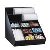 Dispense-Rite WLO-1B Black Polystyrene 15inx20.5in Lid, Straw & Condiment Organizer 