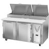 Victory Refrigeration VPP60HC 60in Stainless Steel Two-Section Pizza Prep Table 