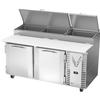 Victory Refrigeration VPP67HC 67in Stainless Steel Two-Section Pizza Prep Table 