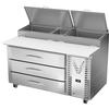 Victory Refrigeration VPP60HC-3 60in Stainless Steel One-Section 3 Drawer Pizza Prep Table 