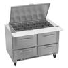 Victory Refrigeration VSPD48HC-18B-4 UltraSpec™ 48in Two-Section Sandwich Prep Table 