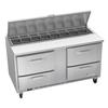 Victory Refrigeration VSPD60HC-16-4 UltraSpec™ 60in (16) Pan Sandwich Prep Table with 4 Drawers 