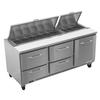 Victory Refrigeration VSPD72HC-18-4 UltraSpec™ 72in (18) Pan Sandwich Prep Table with 4 Drawers 