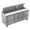 Victory Refrigeration VSPD72HC-18-6 UltraSpec™ 72in (18) Pan Sandwich Prep Table with 6 Drawers 