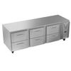 Victory Refrigeration VURD93HC-6 93in Three Door Undercounter Refrigerator with 6 Drawers 