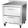 Victory Refrigeration VWFD32HC-2 32in One-Section2 Drawer Worktop Freezer with 4in Backsplash 