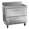 Victory Refrigeration VWFD36HC-2 36in One-Section 2 Drawer Worktop Freezer 